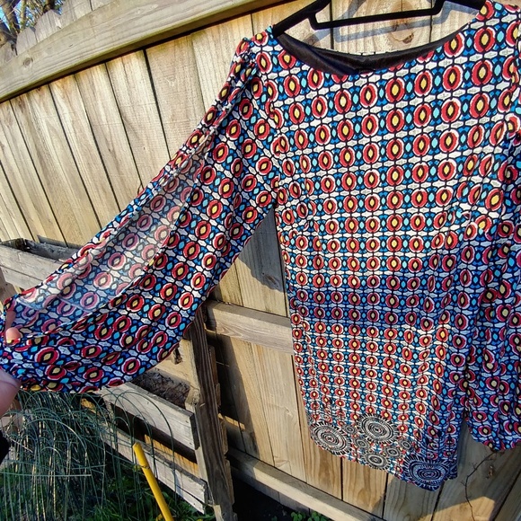 Laundry by Shelli Segal Geometric Split-Sleeve - Picture 3 of 5